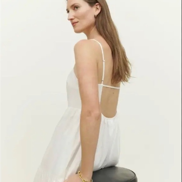 Reformation East Square Neck Maxi Dress Tiered Open Back Cotton - Picture 3 of 3